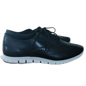 Cole Haan Black Lace Up Wingtip Oxford Zerogrand Shoes 8